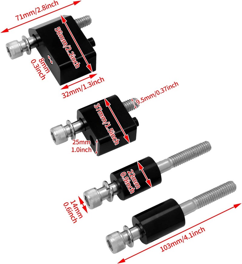 CARGLETRUE Motorcycle Driver Floorboard Extensions Spacer Extenders Kit Fit for Harley Touring Road Glides Road Kings Electra Glides Street Glides 2009-2024 FL Trikes 2009-2013 1.25 inch Black - Image 3